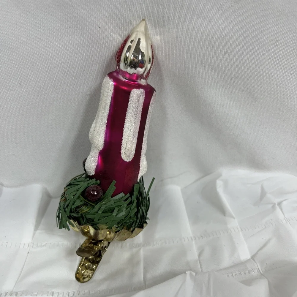 Purple And White‎ Clip-On Candle Ornament